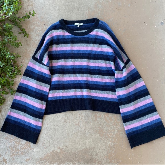Madewell Sweaters - Madewell Stripe Merino Wool Blend Pullover Sweater